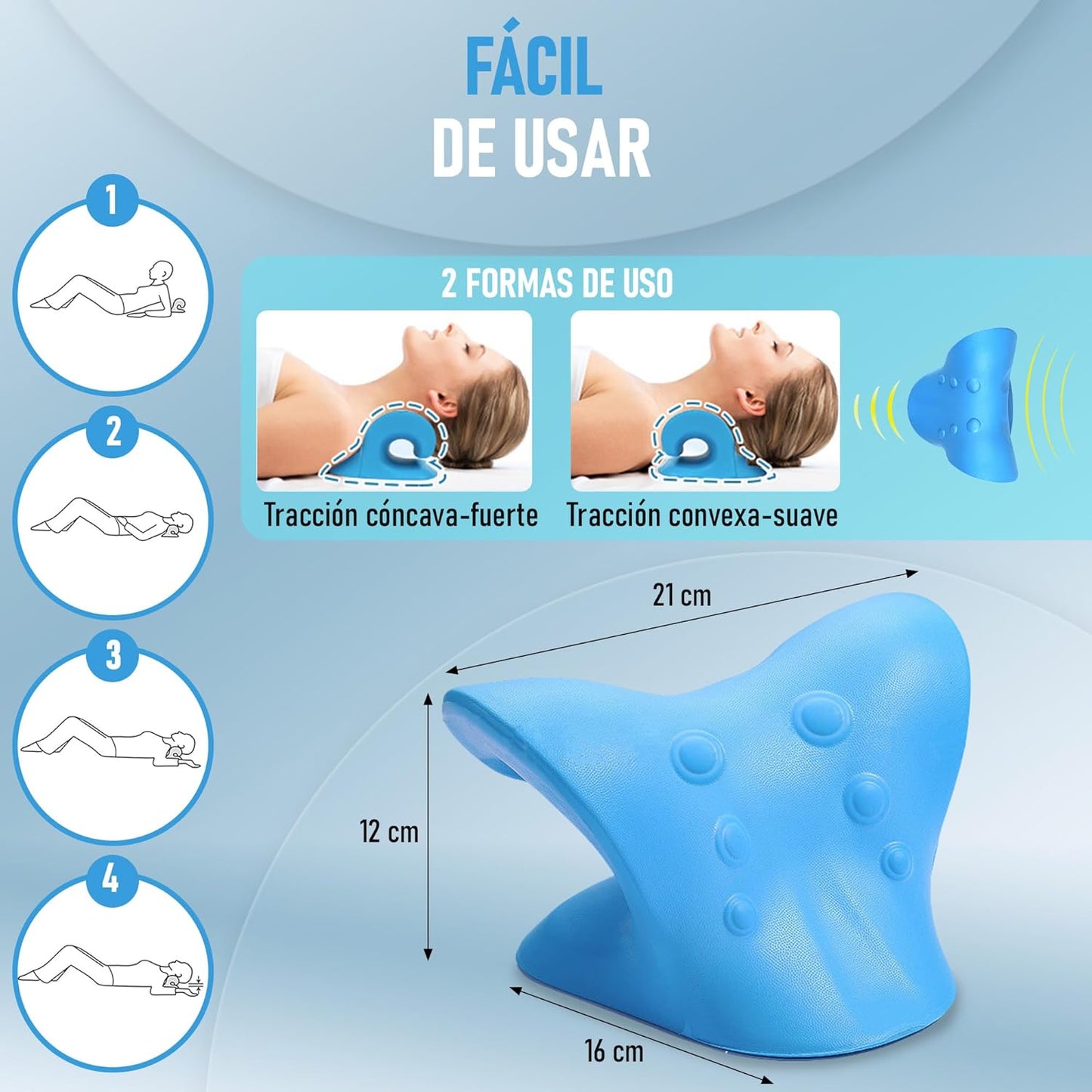 Almohada Tracción cervical® Alivio de la columna y cervical desde casa | + 2 REGALOS SORPRESA