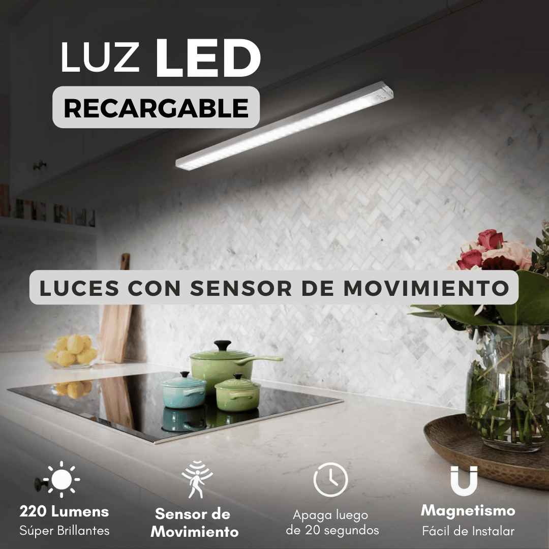 Luz LED con Sensor de Apagado | PROMOCION 4 UNIDADES POR 99.00🎁