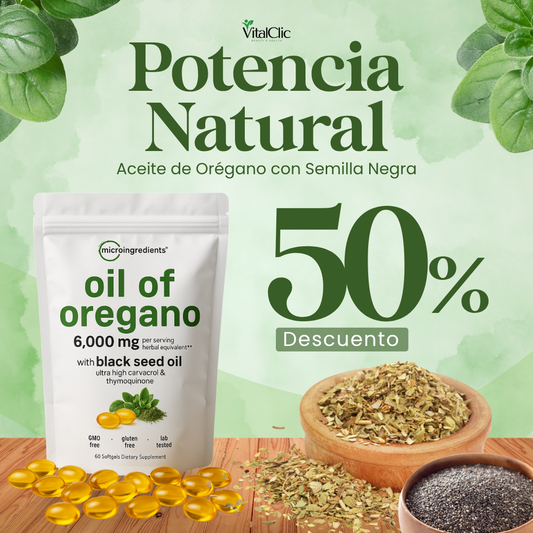 Aceite de Orégano y Semilla Negra 6.000Mg - 😱AUMENTA TUS DEFENSAS EN SEGUNDOS😱