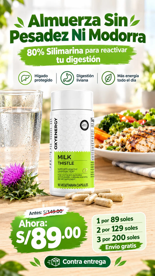 Oxyenergy Cardo Mariano Milk Thistle Detox 90 Cápsulas Vegetarianas