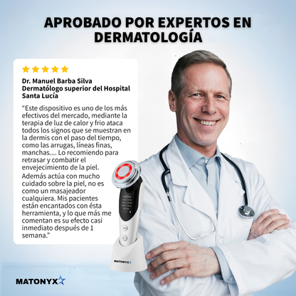 Masajeador Facial con frio y calor Antiarrugas + 2 Mascarillas de Colágeno GRATIS