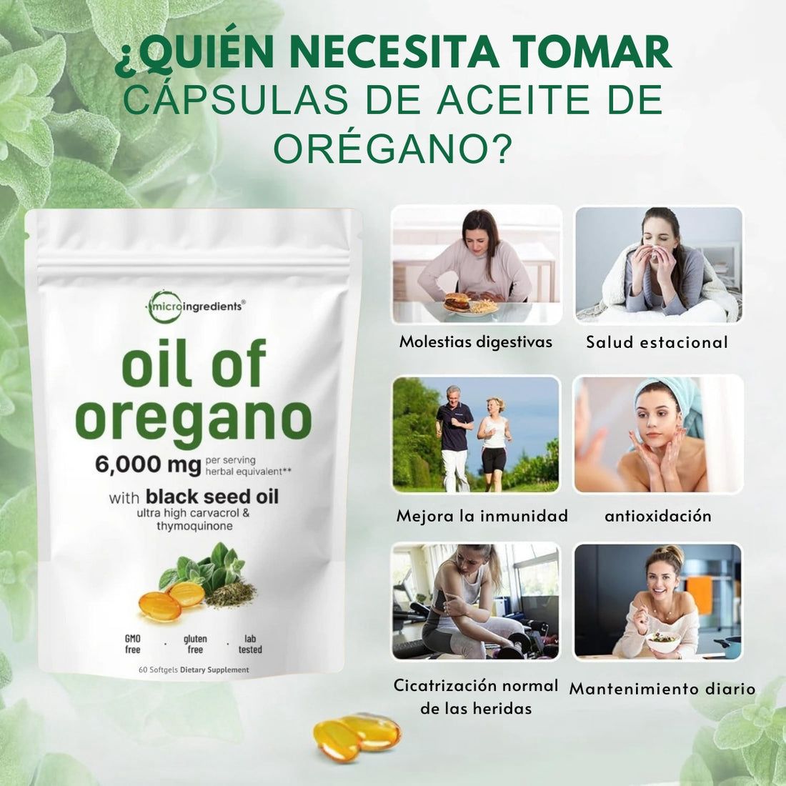 Aceite de Orégano y Semilla Negra 6.000Mg - 😱AUMENTA TUS DEFENSAS EN SEGUNDOS😱