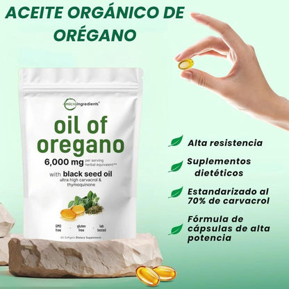 Aceite de Orégano y Semilla Negra 6.000Mg - 😱AUMENTA TUS DEFENSAS EN SEGUNDOS😱