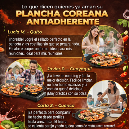 🎁HOY ENVÍO GRATIS🎁 PLANCHA COREANA ANTIADHERENTE TEPPANYAKI 34CM