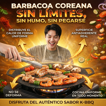 🎁HOY ENVÍO GRATIS🎁 PLANCHA COREANA ANTIADHERENTE TEPPANYAKI 34CM