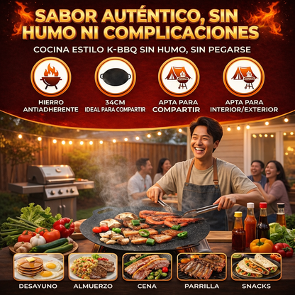 🎁HOY ENVÍO GRATIS🎁 PLANCHA COREANA ANTIADHERENTE TEPPANYAKI 34CM