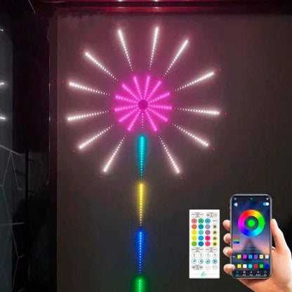 Luz LED de Fuegos Artificiales Para Pared A Control Remoto