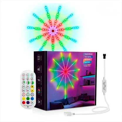 Luz LED de Fuegos Artificiales Para Pared A Control Remoto