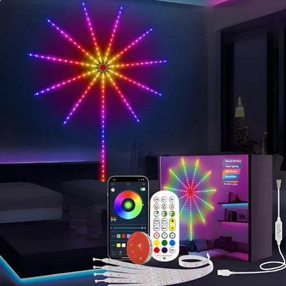 Luz LED de Fuegos Artificiales Para Pared A Control Remoto