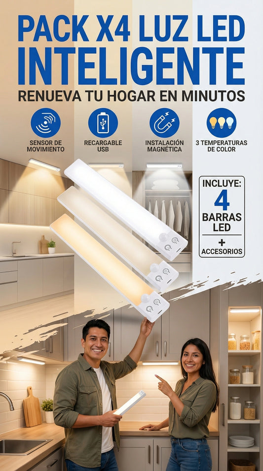 Luz LED con Sensor de Apagado | PROMOCION 4 UNIDADES POR 99.00🎁