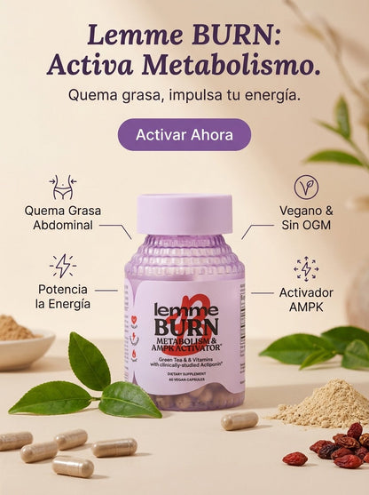 Lemme Burn – Cápsulas para Activar el Metabolismo y Quemar grasa (60 Cápsulas)