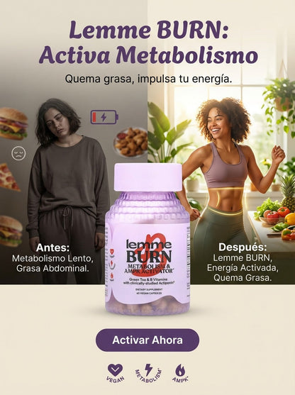 Lemme Burn – Cápsulas para Activar el Metabolismo y Quemar grasa (60 Cápsulas)