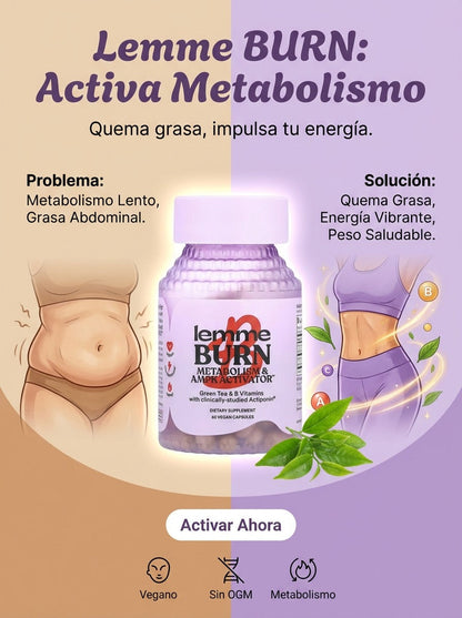 Lemme Burn – Cápsulas para Activar el Metabolismo y Quemar grasa (60 Cápsulas)