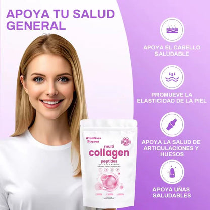 colágeno de 5 tipos + ácido hialurónico, vitamina C y biotina