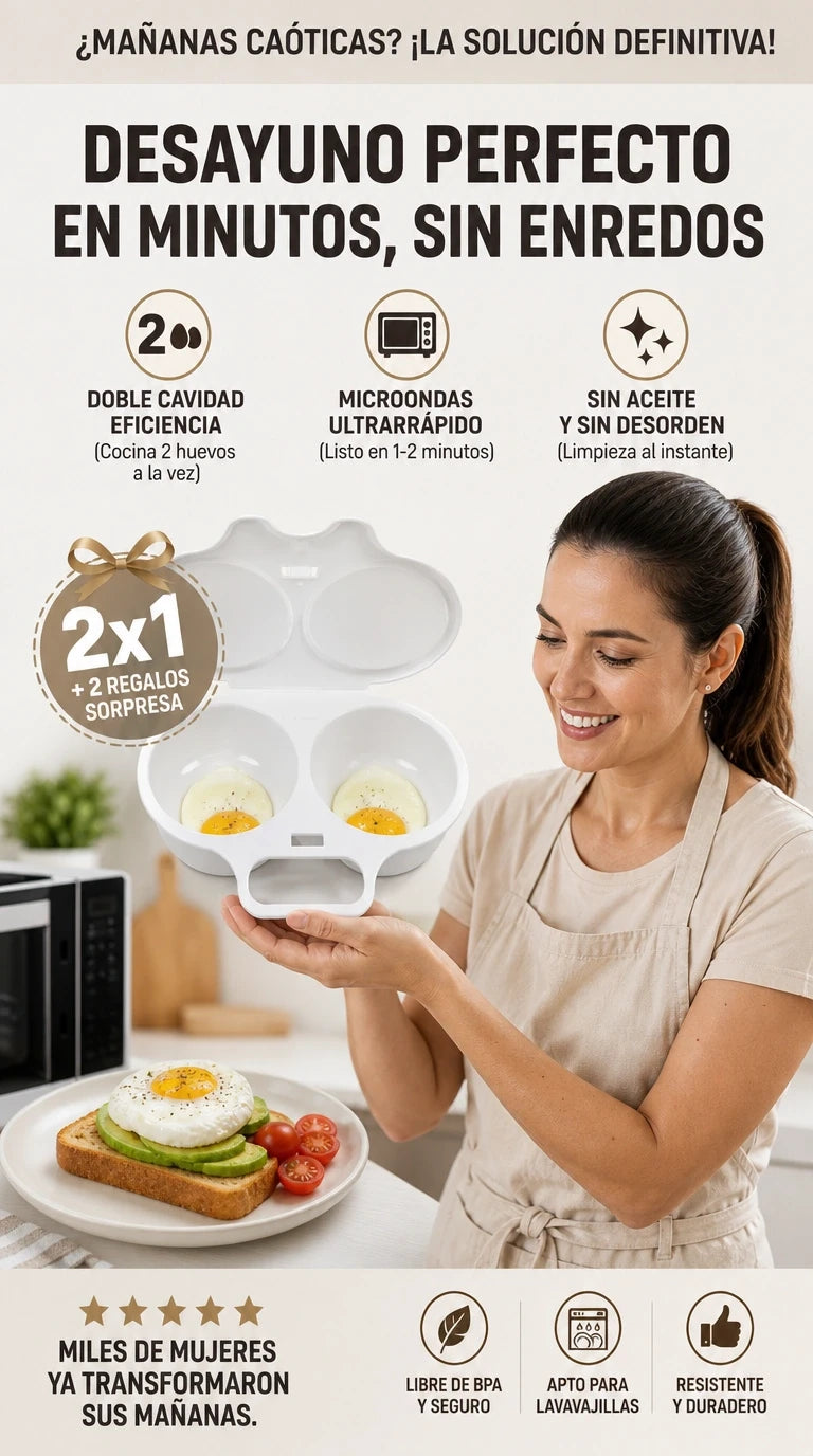 2 Escalfador de Huevos para Microondas