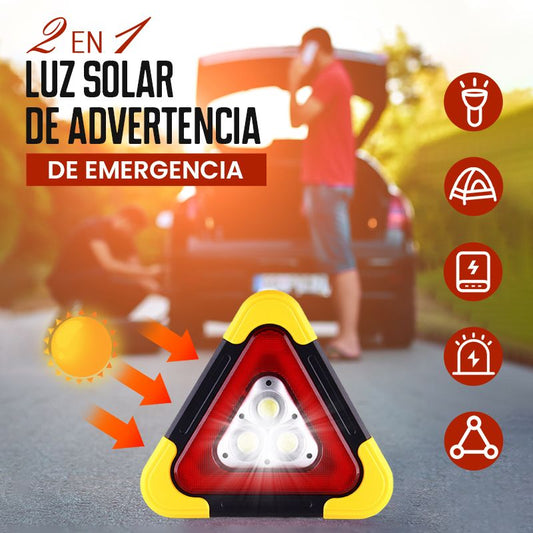 Triángulo Solar de Emergencia y advertencia en carretera 2 en 1