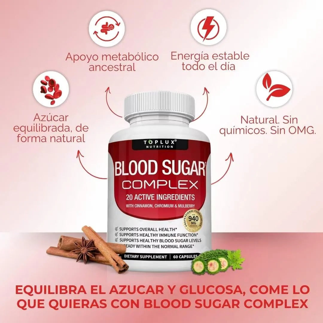 BLOOD SUGAR COMPLEX - TE AYUDA CON LA DIABETES EN TIEMPO RECORD