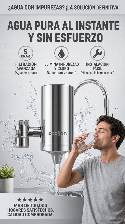 Purificador de agua de grifo de acero inoxidable
